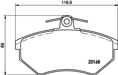 HELLA PAGID 8db355017901 -  Комплект тормозных колодок, дисковый тормоз